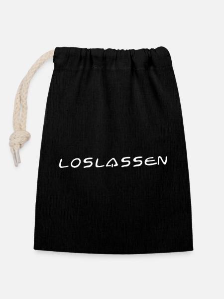Loslassen - Verschließbarer Geschenkbeutel aus Baumwolle (14x20cm) - Schwarz