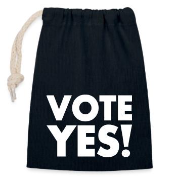 Vote yes - Verschließbarer Geschenkbeutel aus Baumwolle (14x20cm) - Navy - Vorne