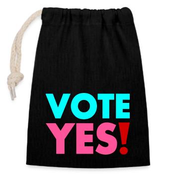 Vote yes - Verschließbarer Geschenkbeutel aus Baumwolle (14x20cm) - Schwarz - Vorne