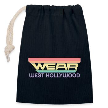 Portez des vêtements West Hollywood avec Vintage Rainbow - Sac cadeau en coton avec cordon (14 x 20 cm) - bleu marine - Devant