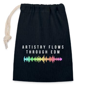 Artistry Flows Through EDM Vibrant Soundwave - Closable cotton gift bag (14x20cm) - navy - Front