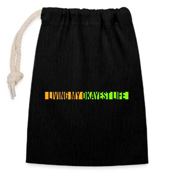 Vivre ma vie la plus correcte Drôle de dicton, médiocre - Sac cadeau en coton avec cordon (14 x 20 cm) - noir - Devant