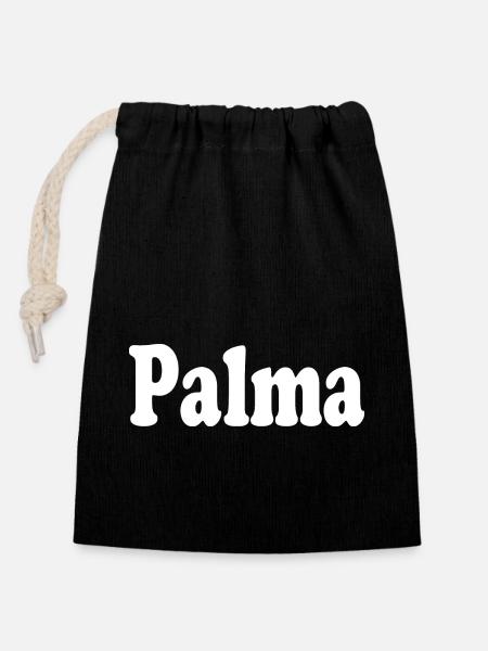 PALMA - Verschließbarer Geschenkbeutel aus Baumwolle (14x20cm) - Schwarz