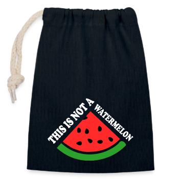 THIS IS NOT A WATERMELON - Verschließbarer Geschenkbeutel aus Baumwolle (14x20cm) - Navy - Vorne
