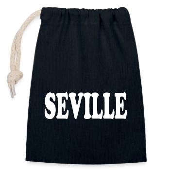 Seville - Closable cotton gift bag (14x20cm) - navy - Front