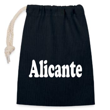 Alicante - Sac cadeau en coton avec cordon (14 x 20 cm) - bleu marine - Devant