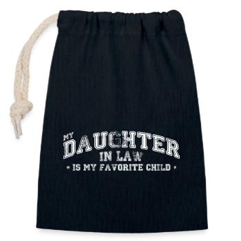 Meine Schwiegertochter ist mein Lieblingskind, College - Verschließbarer Geschenkbeutel aus Baumwolle (14x20cm) - Navy - Vorne