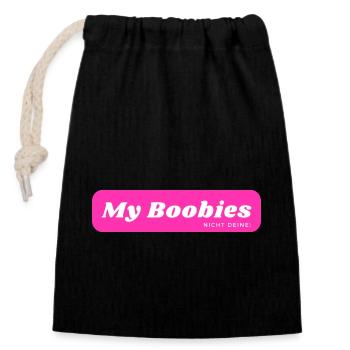 My Boobies - Verschließbarer Geschenkbeutel aus Baumwolle (14x20cm) - Schwarz - Vorne