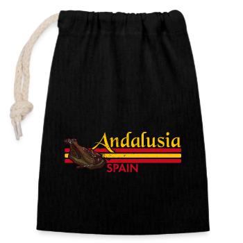 Jamon Keule Tapas Spanisch Küche Schinken Essen - Verschließbarer Geschenkbeutel aus Baumwolle (14x20cm) - Schwarz - Vorne