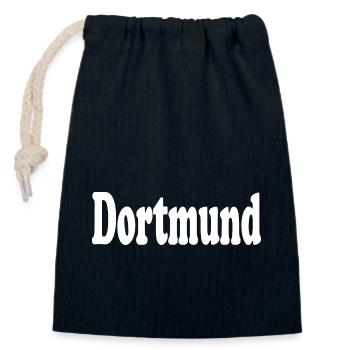 Dortmund - Sac cadeau en coton avec cordon (14 x 20 cm) - bleu marine - Devant