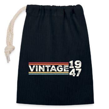 Vintage 1947 Cadeaux Légende pour 76 ans - 76ème - Sac cadeau en coton avec cordon (14 x 20 cm) - bleu marine - Devant