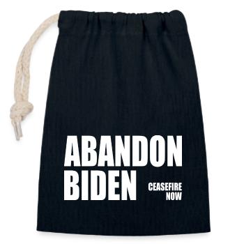 Abandon biden - Closable cotton gift bag (14x20cm) - navy - Front
