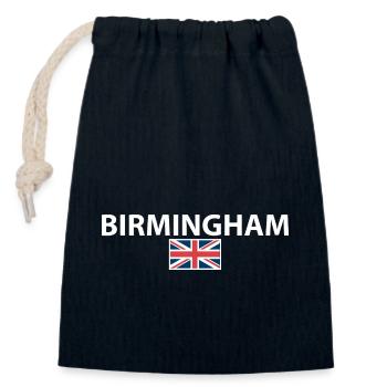 Birmingham Great Britain British Flag British - Closable cotton gift bag (14x20cm) - navy - Front