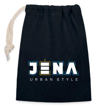 Jena Urban Style - Verschließbarer Geschenkbeutel aus Baumwolle (14x20cm) - Navy - Vorne
