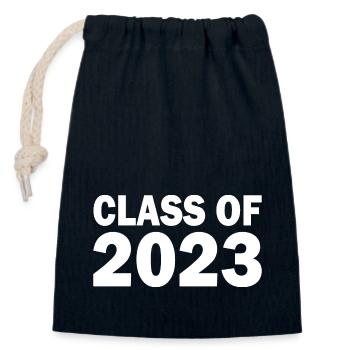 Class of 2023 - Closable cotton gift bag (14x20cm) - navy - Front