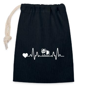 Panda Bear Panda - Closable cotton gift bag (14x20cm) - navy - Front