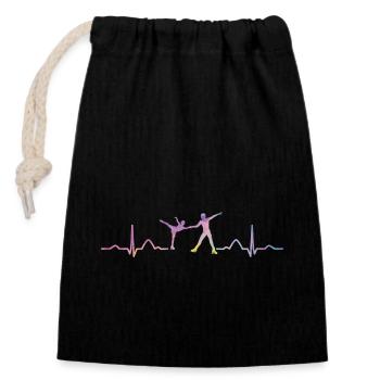 Patinage artistique Patinage sur glace Patinage artistique - Sac cadeau en coton avec cordon (14 x 20 cm) - noir - Devant