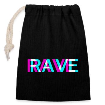 Techno Rave Electro Music Trance House Festival - Sac cadeau en coton avec cordon (14 x 20 cm) - noir - Devant