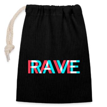 Techno Rave Electro Music Trance House Festival - Sac cadeau en coton avec cordon (14 x 20 cm) - noir - Devant