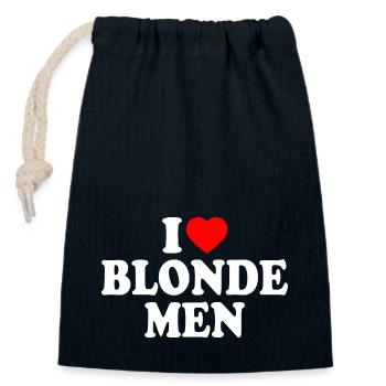 I love blonde men - Verschließbarer Geschenkbeutel aus Baumwolle (14x20cm) - Navy - Vorne