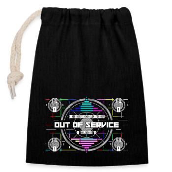 Out of order - Closable cotton gift bag (14x20cm) - black - Front