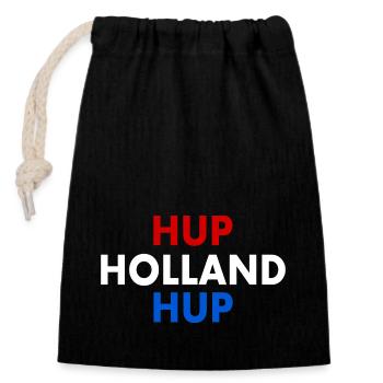 Hup holland hup - Sac cadeau en coton avec cordon (14 x 20 cm) - noir - Devant