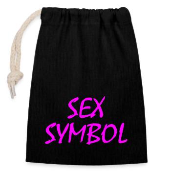 Sex symbol - Sac cadeau en coton avec cordon (14 x 20 cm) - noir - Devant