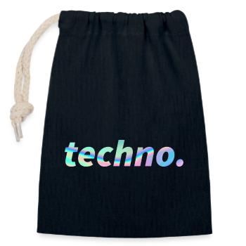 Techno Rave Festival Electro Musik Raver - Verschließbarer Geschenkbeutel aus Baumwolle (14x20cm) - Navy - Vorne