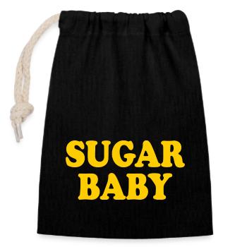 Sugar baby - Closable cotton gift bag (14x20cm) - black - Front