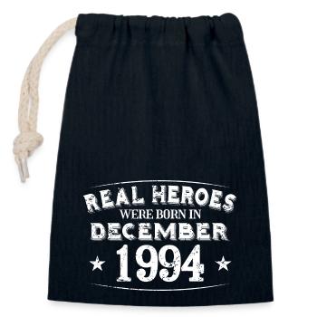 Real Heroes were born in December 1994 Birthday - Closable cotton gift bag (14x20cm) - navy - Front