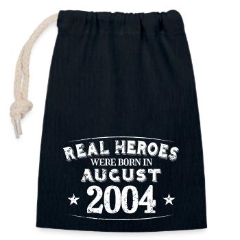 Real Heroes were born in August 2004 Birthday - Closable cotton gift bag (14x20cm) - navy - Front