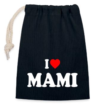 I love mami - Verschließbarer Geschenkbeutel aus Baumwolle (14x20cm) - Navy - Vorne