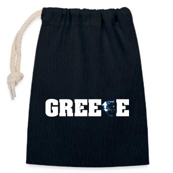 Balkan Flagge Griechenland Ellas Hellenisch - Verschließbarer Geschenkbeutel aus Baumwolle (14x20cm) - Navy - Vorne