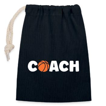 Coach de Basketball - Closable cotton gift bag (14x20cm) - navy - Front