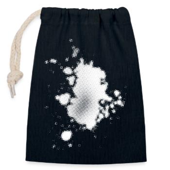 Flash, Dots Background Asymmetrical | rasterized - Closable cotton gift bag (14x20cm) - navy - Front