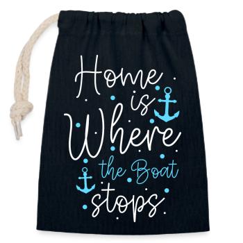 Sailing Sailboat Cruise - Closable cotton gift bag (14x20cm) - navy - Front