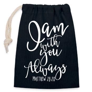 Always (dark) - Closable cotton gift bag (14x20cm) - navy - Front