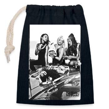NRNF Money Collect Bank Robbery Scene Shooting Photo - Closable cotton gift bag (14x20cm) - navy - Front