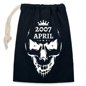 April 2007 Totenkopf - Verschließbarer Geschenkbeutel aus Baumwolle (14x20cm) - Navy - Vorne