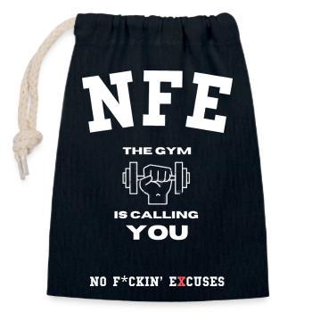 Workout - Bodybuilding, Fitness, Motivation - Closable cotton gift bag (14x20cm) - navy - Front