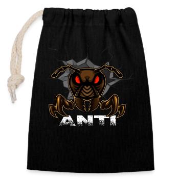 Fourmi État Fourmi Feu fourmi « anti » - Sac cadeau en coton avec cordon (14 x 20 cm) - noir - Devant