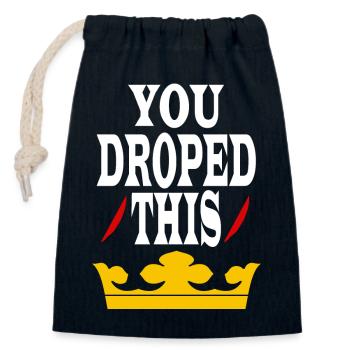 Vous avez laissé tomber cette couronne Roi/Reine - Sac cadeau en coton avec cordon (14 x 20 cm) - bleu marine - Devant