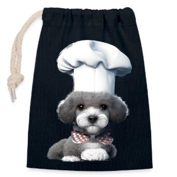 Poodle Cooks Poodle Puppy Dog Puppy Dog Owner - Closable cotton gift bag (14x20cm) - navy - Front