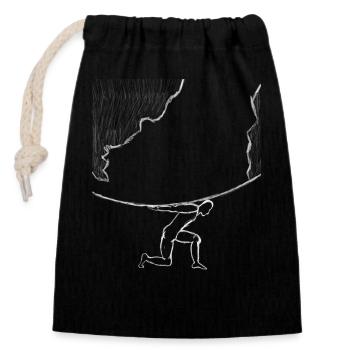 Weight of the World - Closable cotton gift bag (14x20cm) - black - Front