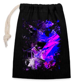 "Blacklight" Acrylic Paint by Marco Eckenbrecht - Closable cotton gift bag (14x20cm) - black - Front