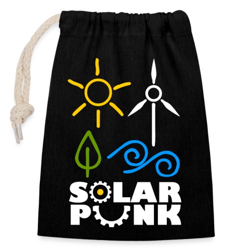 Solarpunk - Verschließbarer Geschenkbeutel aus Baumwolle (14x20cm)