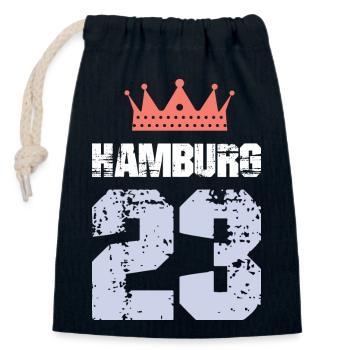 Hambourg 23 Maillot 2023 - Sac cadeau en coton avec cordon (14 x 20 cm) - bleu marine - Devant