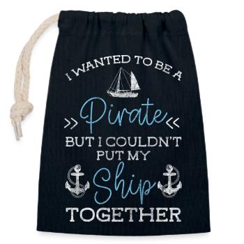 Croisière océanique à la voile - Sac cadeau en coton avec cordon (14 x 20 cm) - bleu marine - Devant