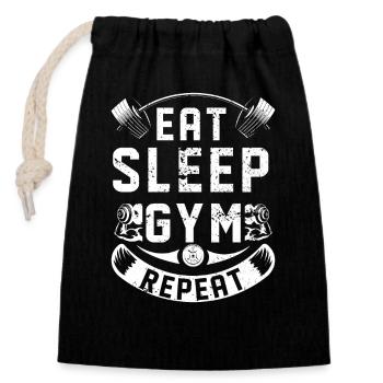 Gym Training Weight Training Fitness Muscle Bodybuilder - Closable cotton gift bag (14x20cm) - black - Front