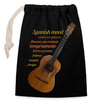 Spanish mood - Closable cotton gift bag (14x20cm) - black - Front